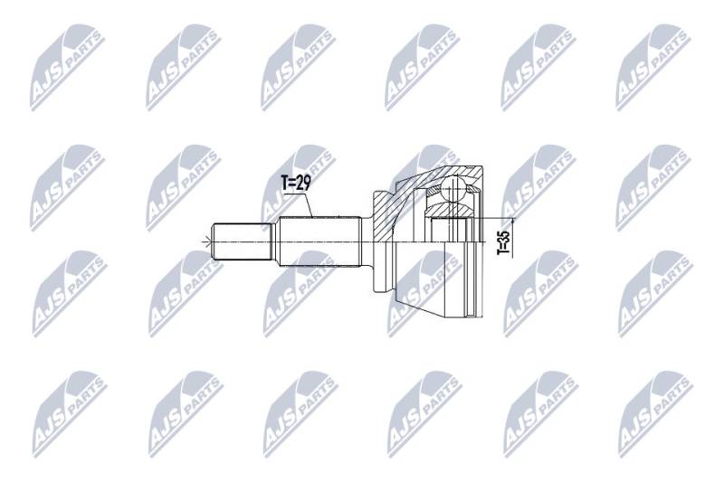 Gelenksatz, Antriebswelle Vorderachse NTY NPZ-RE-057 von NTY