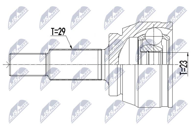Gelenksatz, Antriebswelle Vorderachse NTY NPZ-RE-063 von NTY