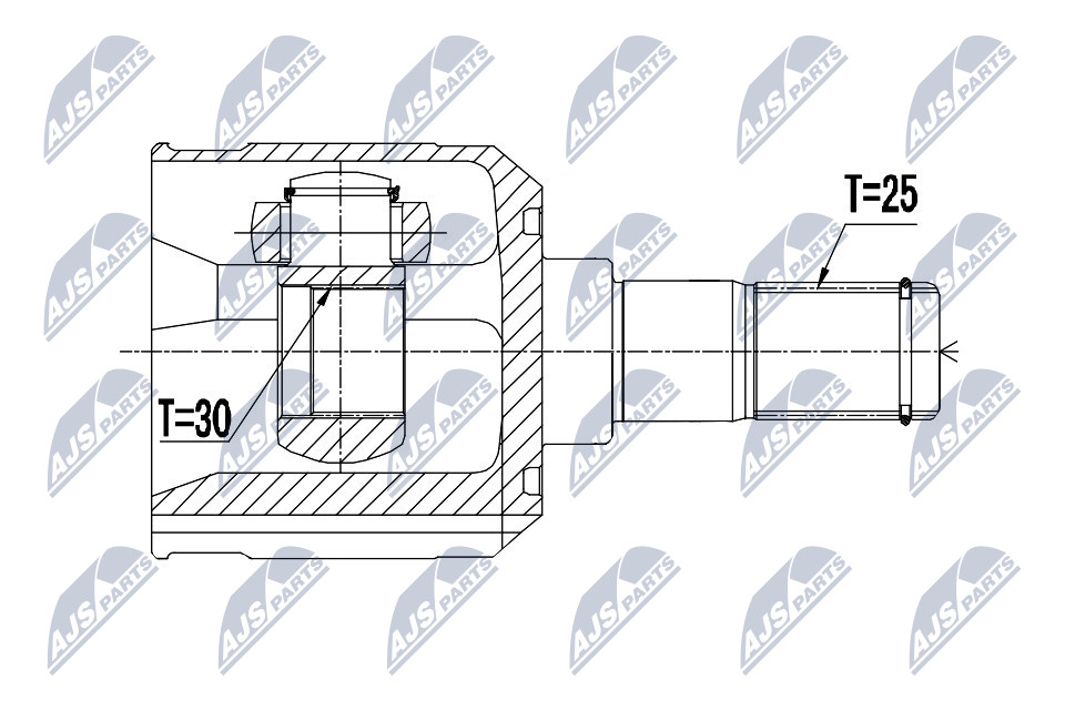 Gelenksatz, Antriebswelle Vorderachse getriebeseitig NTY NPW-HY-501 Gelenksatz, Antriebswelle Vorderachse getriebeseitig NTY NPW-HY-501 von NTY