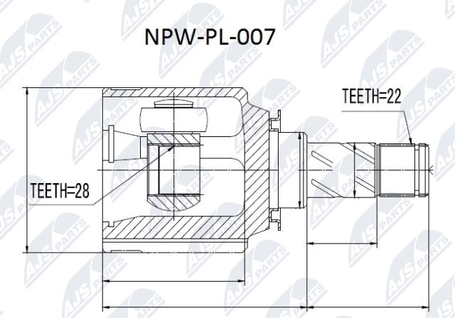 Gelenksatz, Antriebswelle Vorderachse getriebeseitig NTY NPW-PL-007 Gelenksatz, Antriebswelle Vorderachse getriebeseitig NTY NPW-PL-007 von NTY