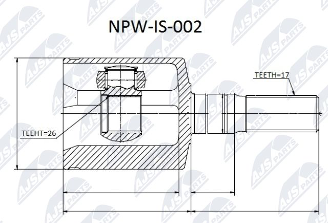Gelenksatz, Antriebswelle Vorderachse links NTY NPW-IS-002 von NTY