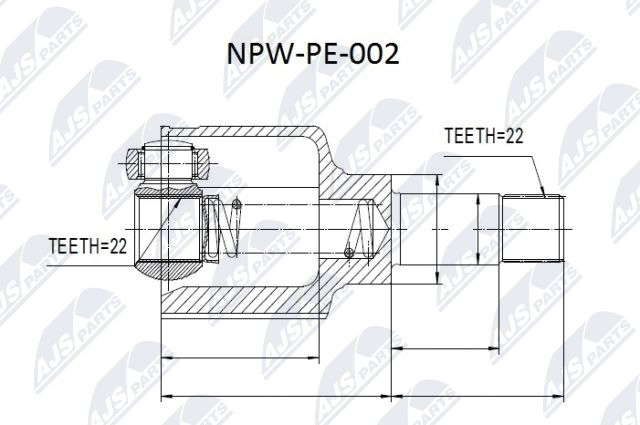 Gelenksatz, Antriebswelle Vorderachse links NTY NPW-PE-002 von NTY
