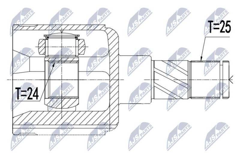 Gelenksatz, Antriebswelle Vorderachse links NTY NPW-PL-126 von NTY