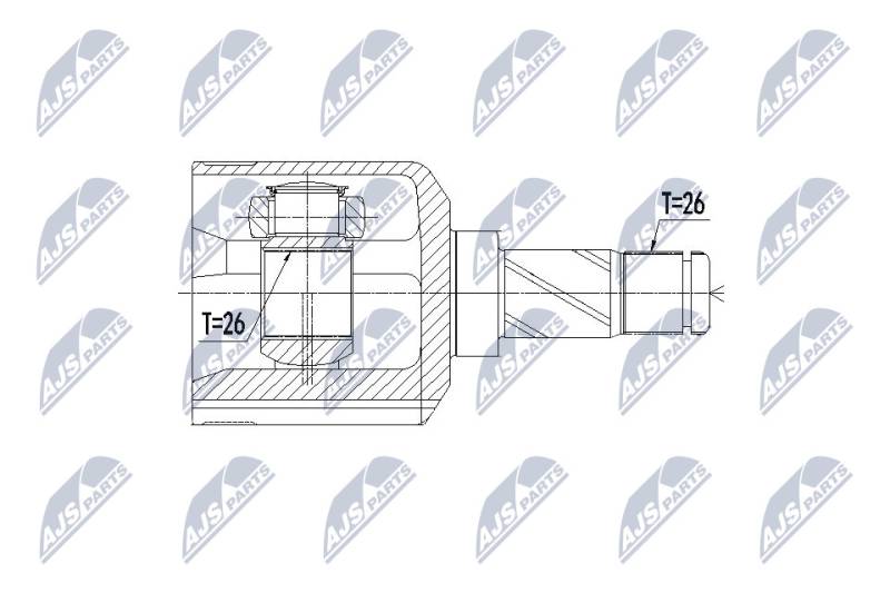 Gelenksatz, Antriebswelle Vorderachse links NTY NPW-VV-069 von NTY