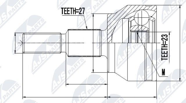 Gelenksatz, Antriebswelle Vorderachse links NTY NPZ-FR-049 von NTY