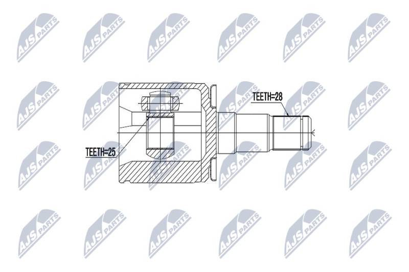 Gelenksatz, Antriebswelle Vorderachse links getriebeseitig NTY NPW-MS-047 von NTY