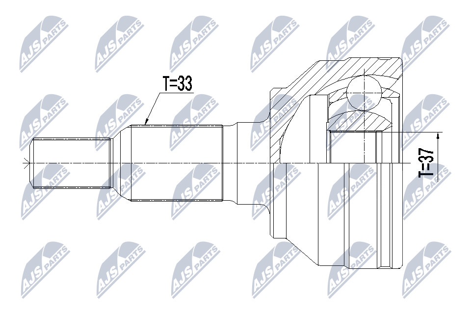 Gelenksatz, Antriebswelle Vorderachse radseitig NTY NPZ-CH-024 Gelenksatz, Antriebswelle Vorderachse radseitig NTY NPZ-CH-024 von NTY