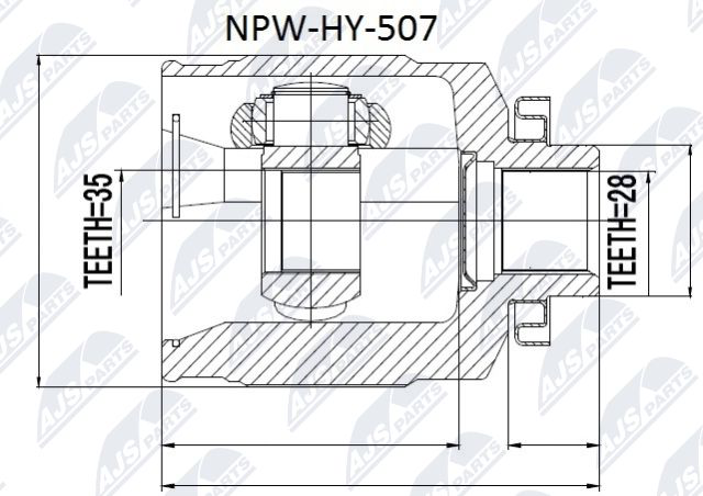 Gelenksatz, Antriebswelle getriebeseitig NTY NPW-HY-507 Gelenksatz, Antriebswelle getriebeseitig NTY NPW-HY-507 von NTY