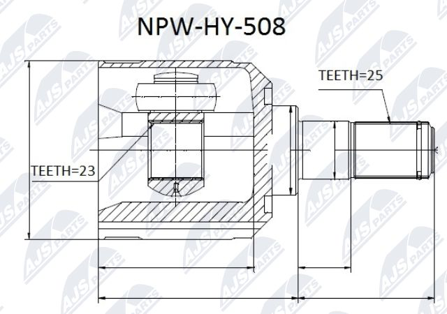 Gelenksatz, Antriebswelle getriebeseitig NTY NPW-HY-508 Gelenksatz, Antriebswelle getriebeseitig NTY NPW-HY-508 von NTY