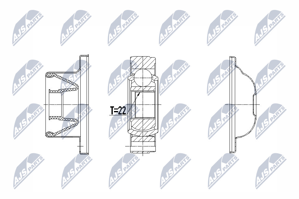 Gelenksatz, Antriebswelle getriebeseitig NTY NPW-LR-020 Gelenksatz, Antriebswelle getriebeseitig NTY NPW-LR-020 von NTY