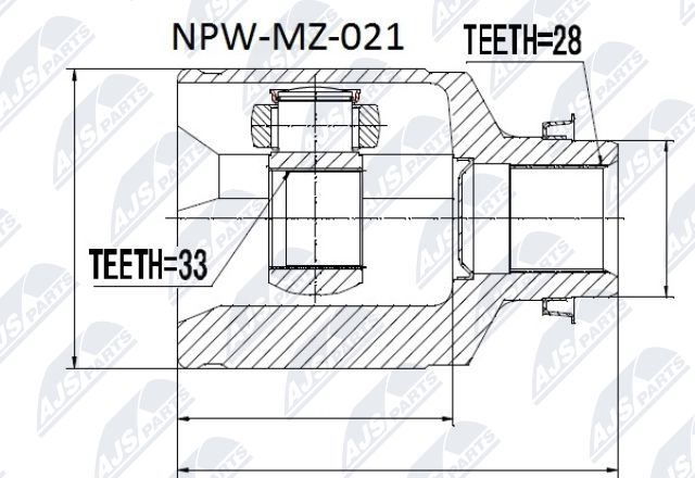 Gelenksatz, Antriebswelle getriebeseitig NTY NPW-MZ-021 von NTY