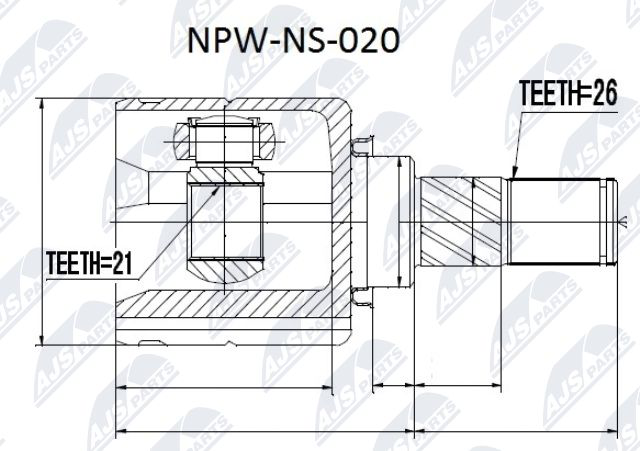 Gelenksatz, Antriebswelle getriebeseitig NTY NPW-NS-020 Gelenksatz, Antriebswelle getriebeseitig NTY NPW-NS-020 von NTY