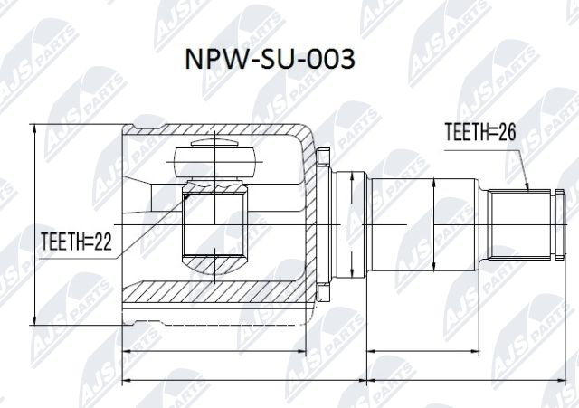 Gelenksatz, Antriebswelle getriebeseitig NTY NPW-SU-003 von NTY