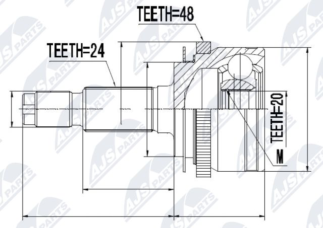 Gelenksatz, Antriebswelle radseitig NTY NPZ-KA-311 Gelenksatz, Antriebswelle radseitig NTY NPZ-KA-311 von NTY