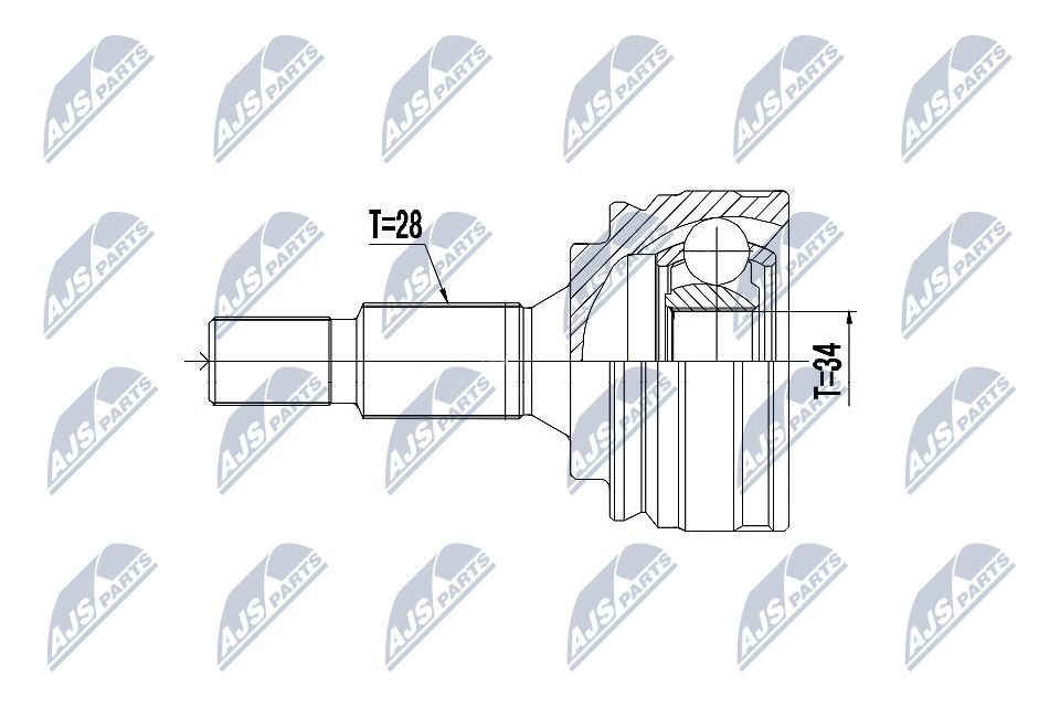 Gelenksatz, Antriebswelle radseitig NTY NPZ-PE-031 Gelenksatz, Antriebswelle radseitig NTY NPZ-PE-031 von NTY