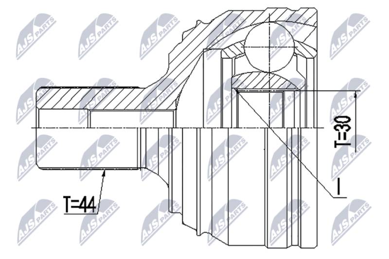 Gelenksatz, Antriebswelle radseitig NTY NPZ-VW-044 von NTY