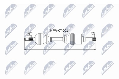 Nty Antriebswelle [Hersteller-Nr. NPW-CT-001] für Citroën, Peugeot von NTY