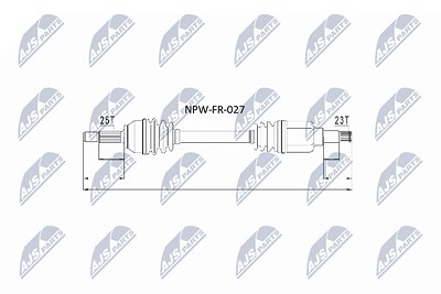 Nty Antriebswelle [Hersteller-Nr. NPW-FR-027] für Ford von NTY