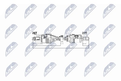 Nty Antriebswelle [Hersteller-Nr. NPW-HD-014] für Honda von NTY