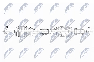 Nty Antriebswelle [Hersteller-Nr. NPW-NS-074] für Nissan von NTY