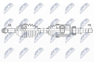 Nty Antriebswelle [Hersteller-Nr. NPW-NS-092] für Nissan von NTY