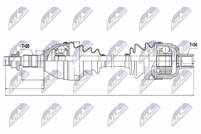 Nty Antriebswelle [Hersteller-Nr. NPW-PL-032] für Opel, Saab, Vauxhall von NTY