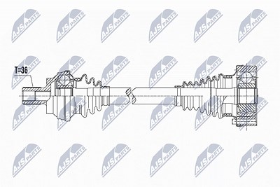 Nty Antriebswelle [Hersteller-Nr. NPW-VW-089] für Audi, Seat, Skoda, VW von NTY