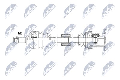 Nty Antriebswelle [Hersteller-Nr. NPW-VW-225] für Audi, Seat, Skoda, VW von NTY