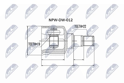 Nty Gelenksatz, Antriebswelle [Hersteller-Nr. NPW-DW-012] für Chevrolet, Daewoo von NTY