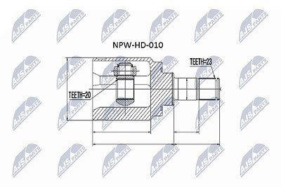 Nty Gelenksatz, Antriebswelle [Hersteller-Nr. NPW-HD-010] für Honda von NTY