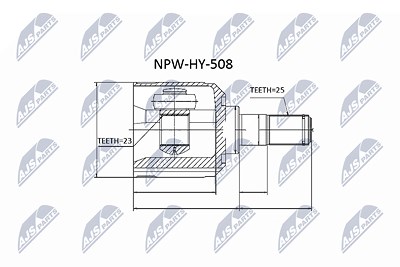 Nty Gelenksatz, Antriebswelle [Hersteller-Nr. NPW-HY-508] für Hyundai von NTY