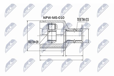 Nty Gelenksatz, Antriebswelle [Hersteller-Nr. NPW-MS-010] für Mitsubishi von NTY