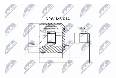 Nty Gelenksatz, Antriebswelle [Hersteller-Nr. NPW-MS-014] für Mitsubishi von NTY