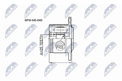 Nty Gelenksatz, Antriebswelle [Hersteller-Nr. NPW-MS-040] für Mitsubishi von NTY