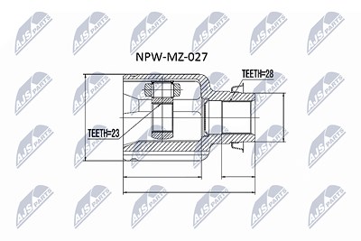 Nty Gelenksatz, Antriebswelle [Hersteller-Nr. NPW-MZ-027] für Mazda von NTY