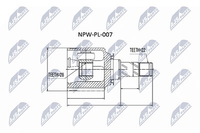 Nty Gelenksatz, Antriebswelle [Hersteller-Nr. NPW-PL-007] für Opel, Vauxhall von NTY
