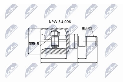 Nty Gelenksatz, Antriebswelle [Hersteller-Nr. NPW-SU-006] für Suzuki von NTY