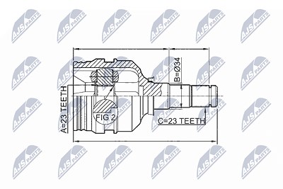 Nty Gelenksatz, Antriebswelle [Hersteller-Nr. NPW-TY-067] für Toyota von NTY