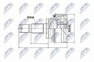 Nty Gelenksatz, Antriebswelle [Hersteller-Nr. NPZ-TY-011] für Toyota von NTY
