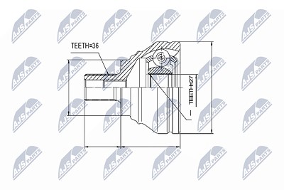 Nty Gelenksatz Antriebswelle [Hersteller-Nr. NPZ-SK-009] für Audi, Seat, Skoda, VW von NTY