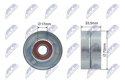 Nty Spannrolle, Keilrippenriemen [Hersteller-Nr. RNK-AR-003] für Alfa Romeo, Cadillac, Chevrolet, Opel, Saab, Vauxhall von NTY