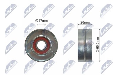 Nty Spannrolle, Keilrippenriemen [Hersteller-Nr. RNK-MS-017] für Mitsubishi, Nissan, Opel, Renault, Volvo von NTY