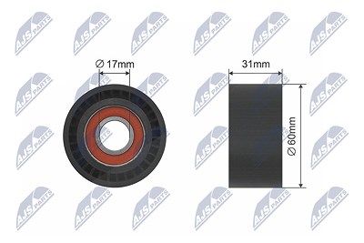Nty Spannrolle, Keilrippenriemen [Hersteller-Nr. RNK-PL-001] für Opel, Vauxhall von NTY