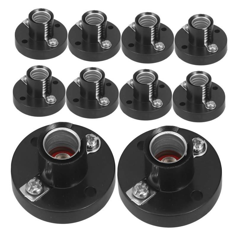 NULYLU Stecker Lampe 10st Experimentiergeräte E10 Schraubsockel Mini-glühbirne Und Fassung Licht Steckdosen E10-lampensockel E10-lichtsockel Winzige Glühbirne Glühbirnen Lampensockel Black Plastik von NULYLU