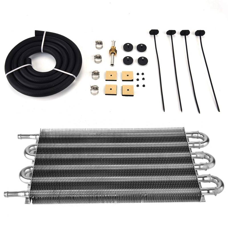 GETRIEBEÖLKÜHLER KIT AUTO MANUELLER ÖLKÜHLER 6 REIHEN, KÜHLT MOTORÖL, GETRIEBE UND HINTERDIFFERENTIAL AB, PREMIUM-LEGIERUNG, UNIVERSAL von NUMNBE
