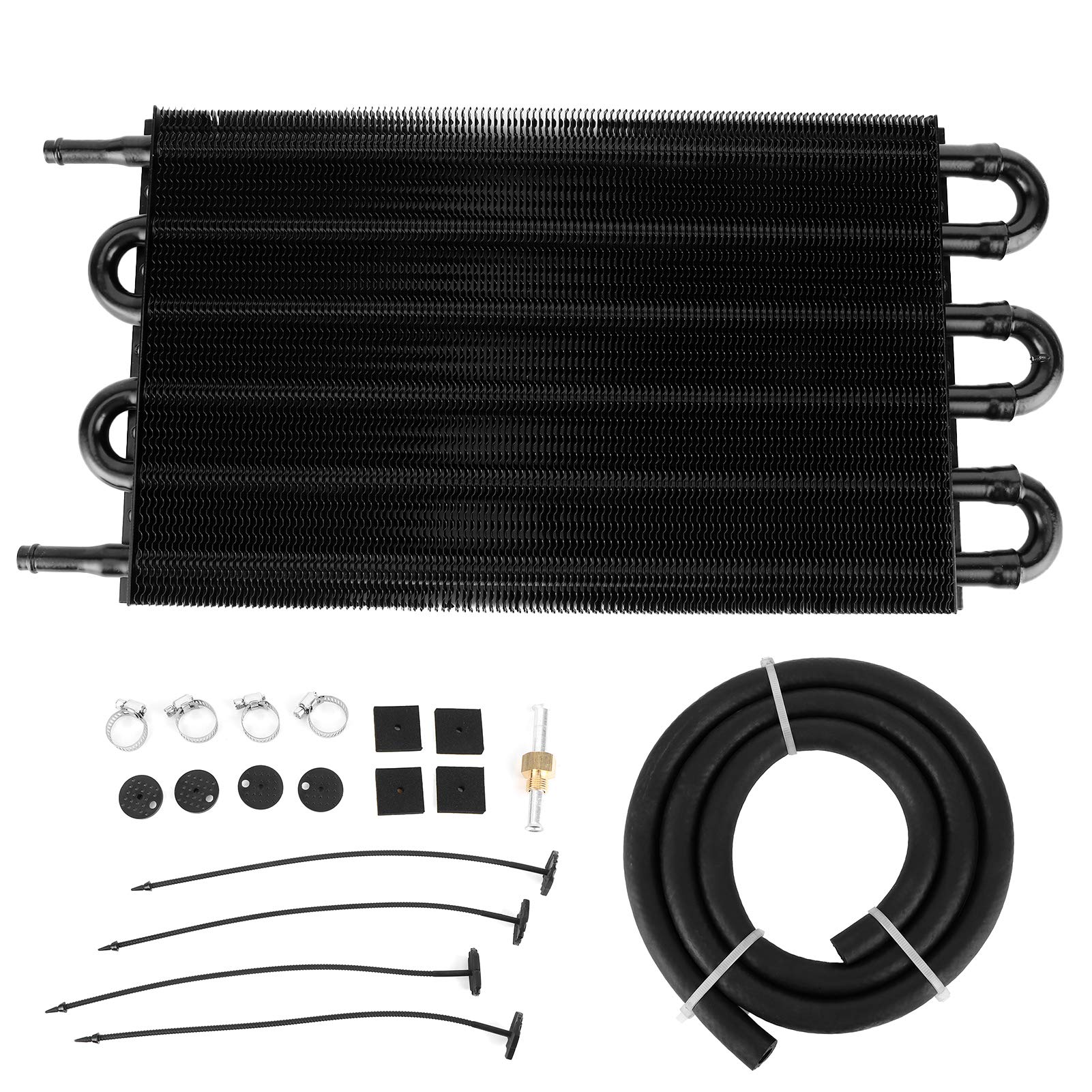 NUMNBE 6 Reihen Getriebe Motor Ölkühler Kit Universal Aluminium Fern kühler Kühler von NUMNBE