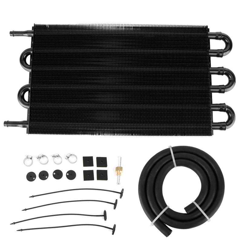 NUMNBE 6 Reihen Getriebe Motor Ölkühler Kit Universal Aluminium Fern kühler Kühler von NUMNBE