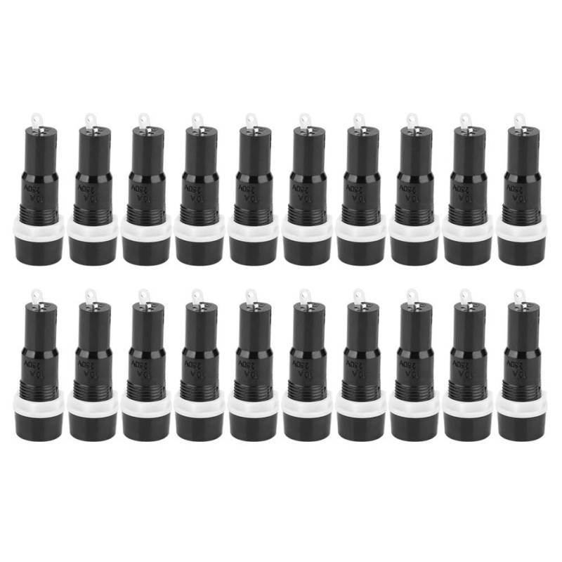 Sicherungshalter MF-527 Sicherungskasten Schwarz Sicherungsschutzgehäuse für 5x20mm Sicherung 10A x 20 Stück von NUMNBE