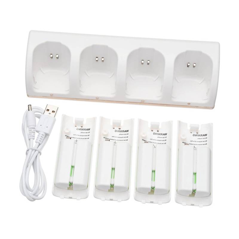 NUOBESTY 1 Satz 4 Ladesteckplätze für Akkus charger 4-Slot-Ladegerät Akkuladegerät Akku Ladestation Batterieadapter Batterieladegerät mit vier Steckplätzen Plastik Weiß von NUOBESTY