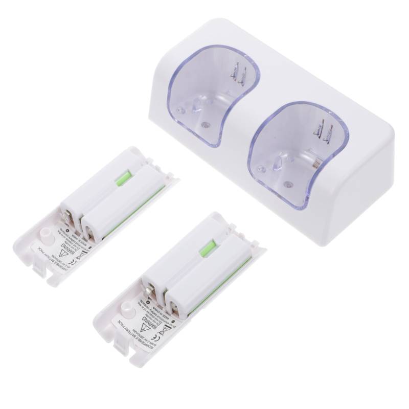 NUOBESTY 1Satz Dual Ladestation Dock für Akkuladapter Weißes Batterieladegerät für Komfortable Nutzung Kompatibel mit Fernbedienungen Einfaches Aufladen Überall von NUOBESTY